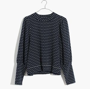 NWT Madewell Puff-Sleeve Top in Bow Tie Jacquard L